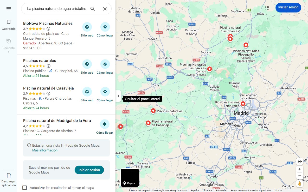 Mapa de La piscina natural de agua cristalina y frente al mar que una joya: se puede acceder gratis y hay que ir sí o sí