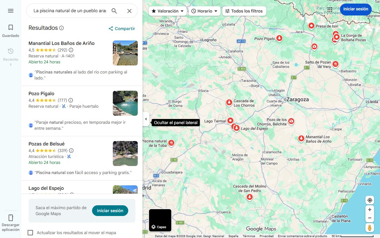 Mapa de La piscina natural de un pueblo aragonés con aguas cristalinas: un lugar paradisíaco perfecto para este verano