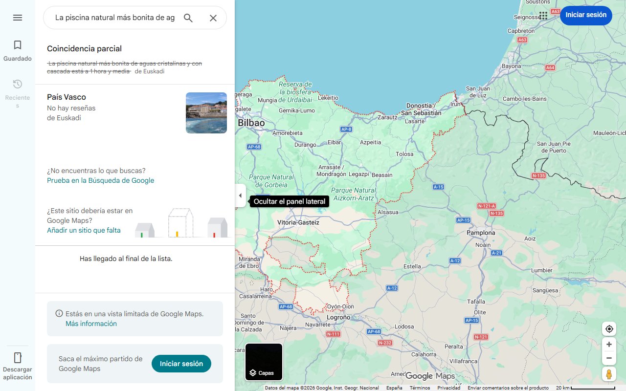 Mapa de La piscina natural más bonita de aguas cristalinas y con cascada está a 1 hora y media de Euskadi: “Un oasis perfecto para niños”