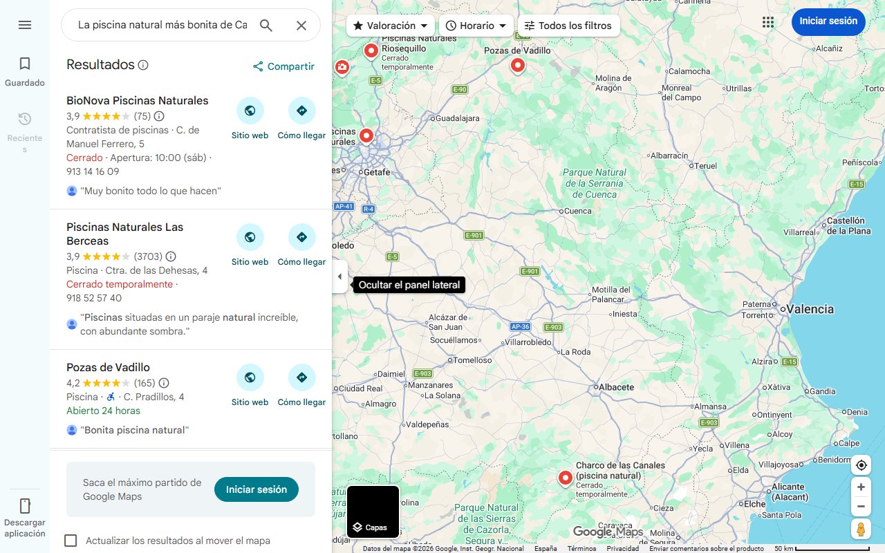 Mapa de La piscina natural más bonita de Castilla-La Mancha está a poco más de 2 horas de Madrid y tiene un tobogán de piedra