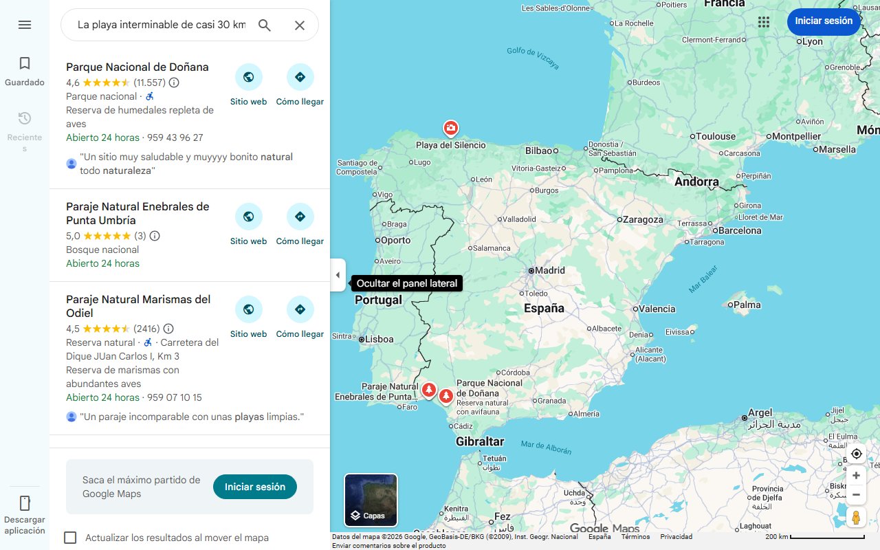 Mapa de La playa interminable de casi 30 km de naturaleza virgen y en pleno Parque Nacional que la convierte en una joya natural