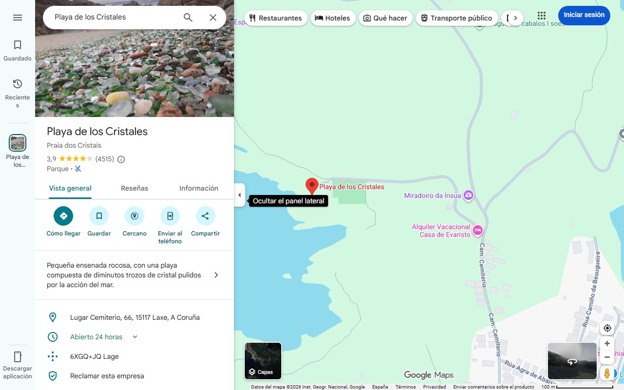 Mapa de La playa secreta de Galicia a la que tienes que ir sí o sí: es conocida como el Caribe gallego