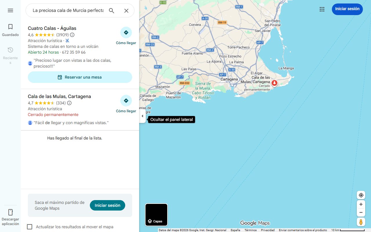 Mapa de La preciosa cala de Murcia perfecta para practicar snorkel: un paraíso protegido ideal para escapar del turismo masivo