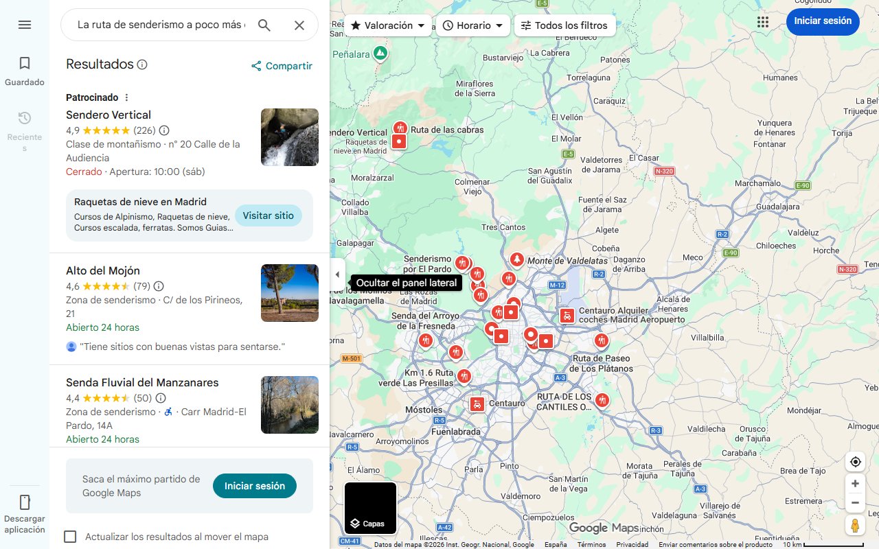 Mapa de La ruta de senderismo a poco más de una hora de Madrid: una maravilla de la naturaleza