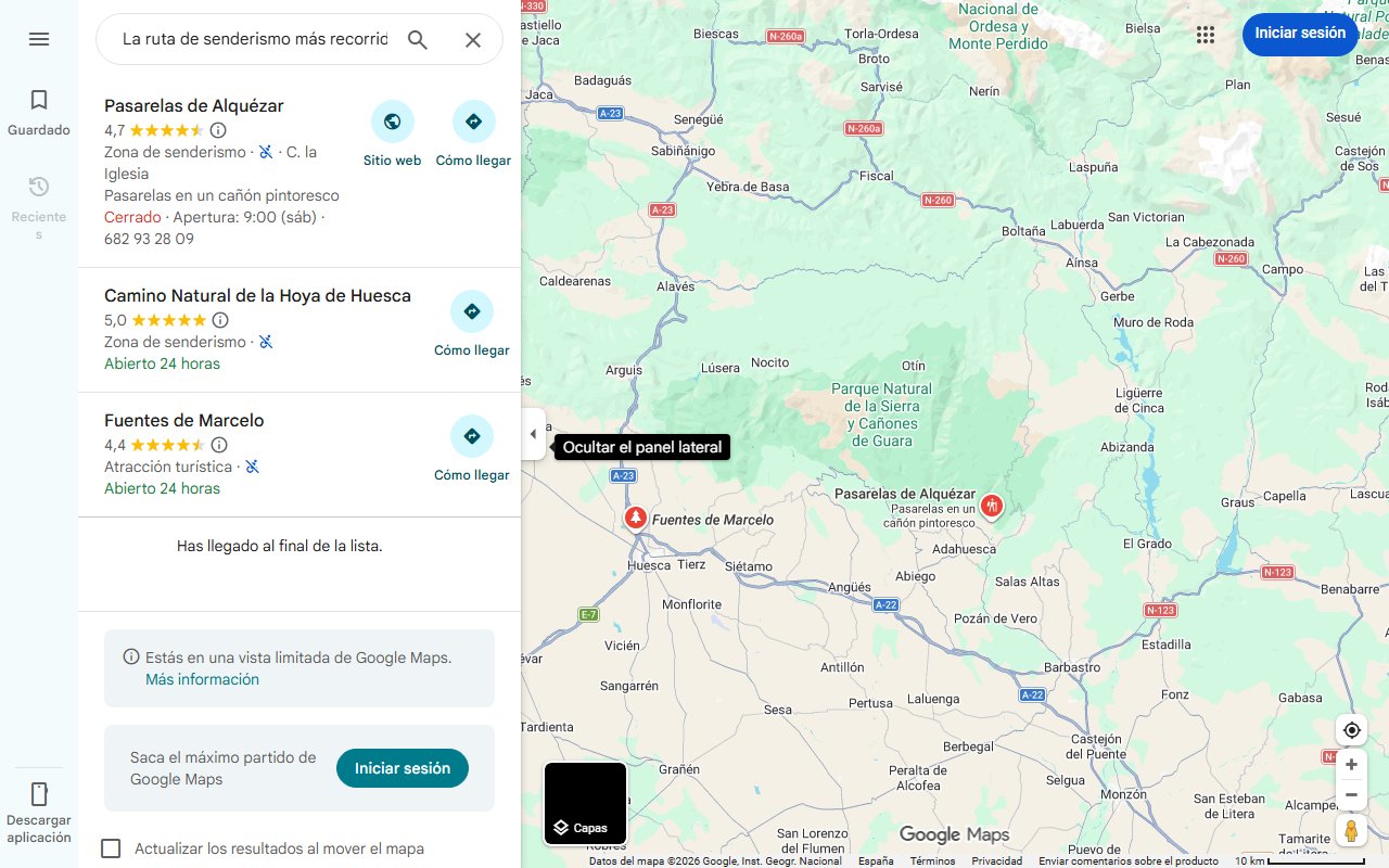 Mapa de La ruta de senderismo más recorrida de toda España nace en Huesca