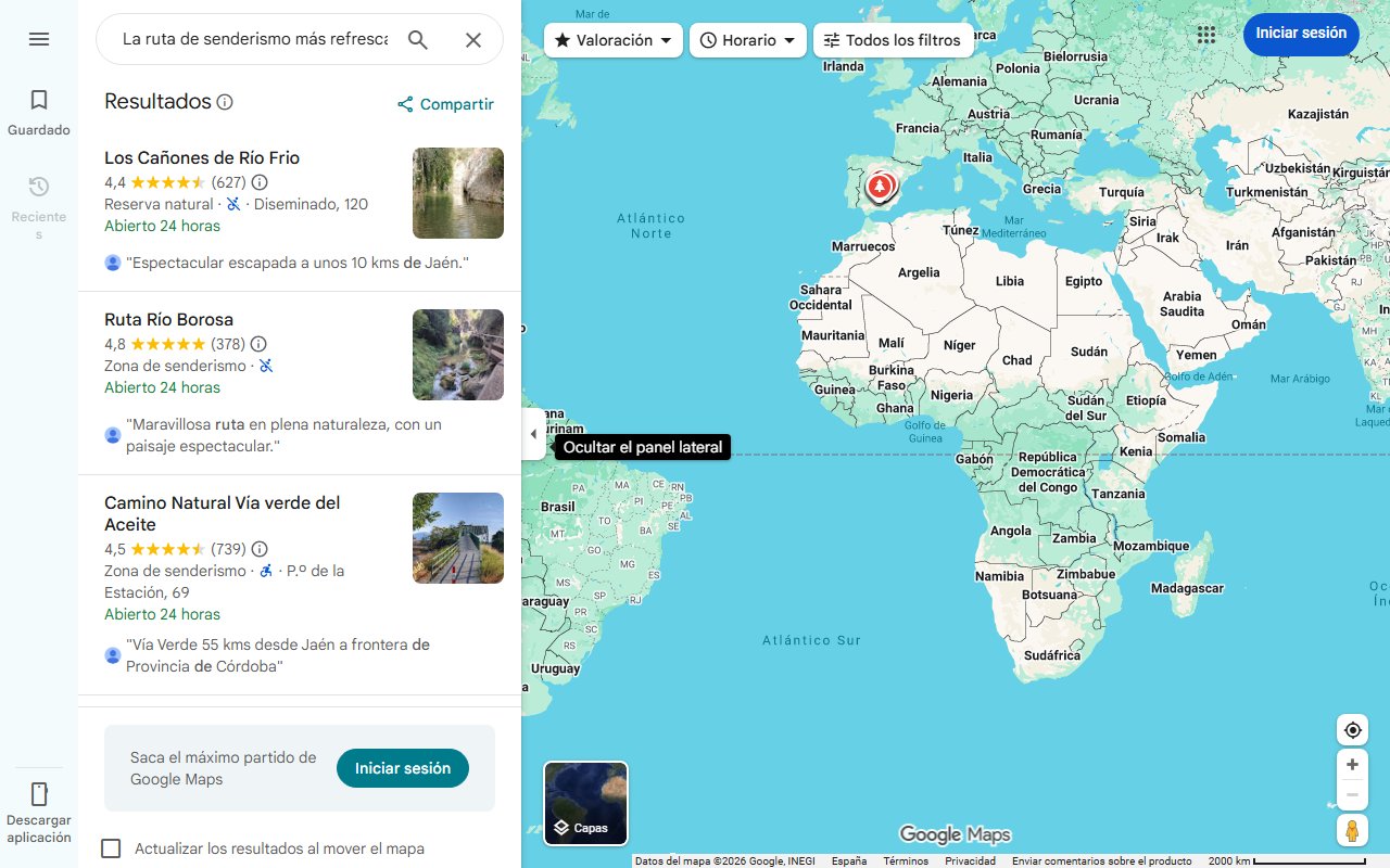 Mapa de La ruta de senderismo más refrescante de Jaén: en uno de los adelfares más grandes de la península y con una cascada en una cueva