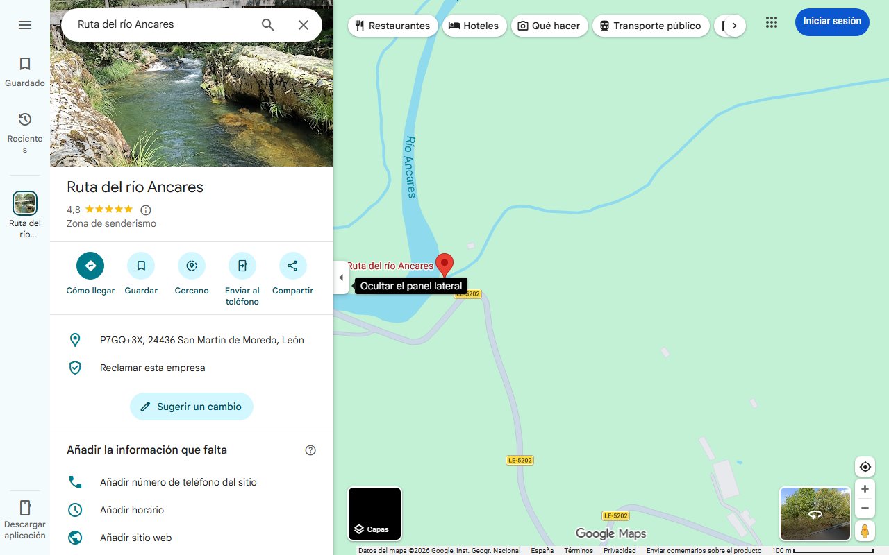 Mapa de La ruta de senderismo por los Ancares leoneses que parece de cuento
