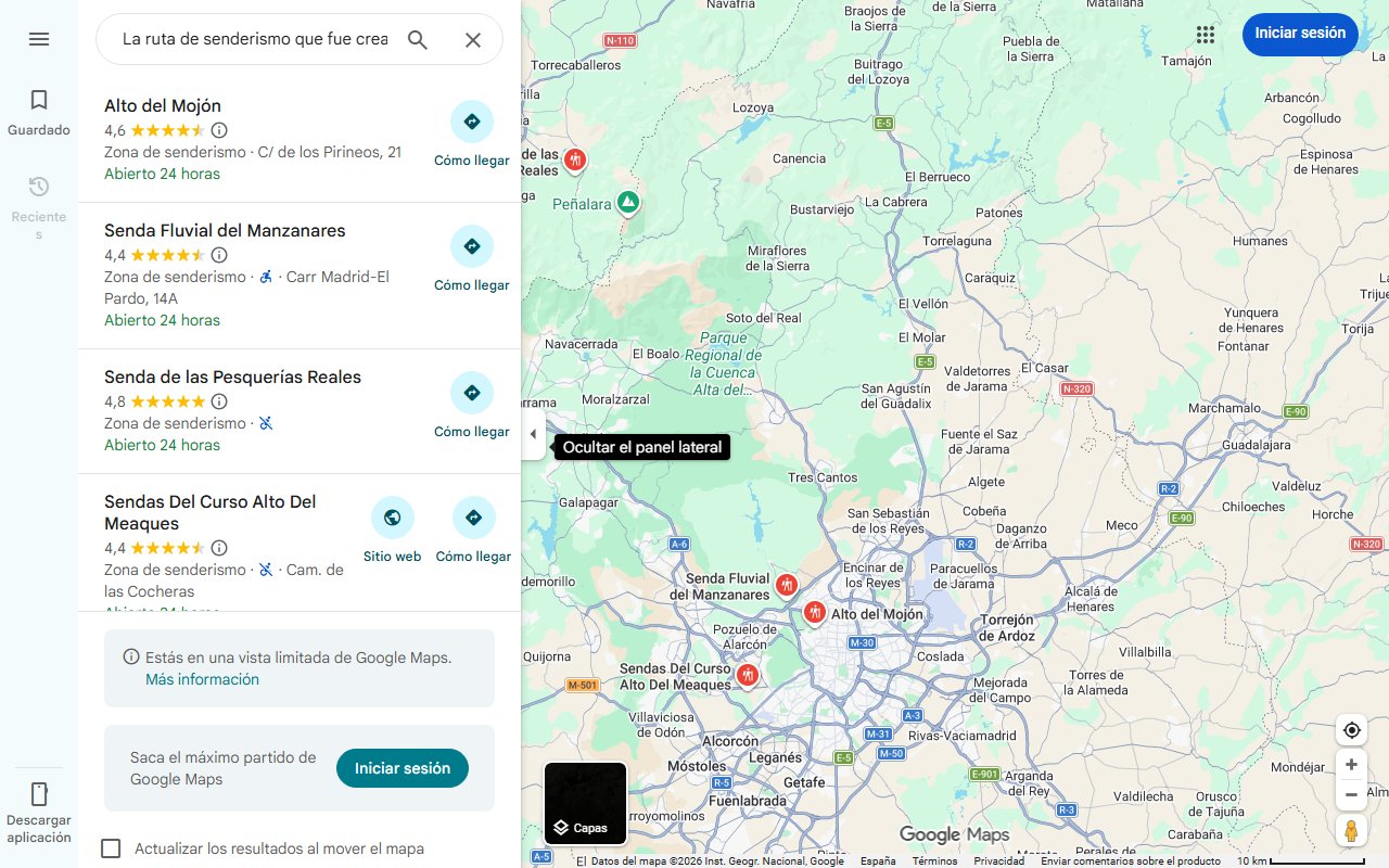 Mapa de La ruta de senderismo que fue creada por Carlos III y es perfecta para Semana Santa
