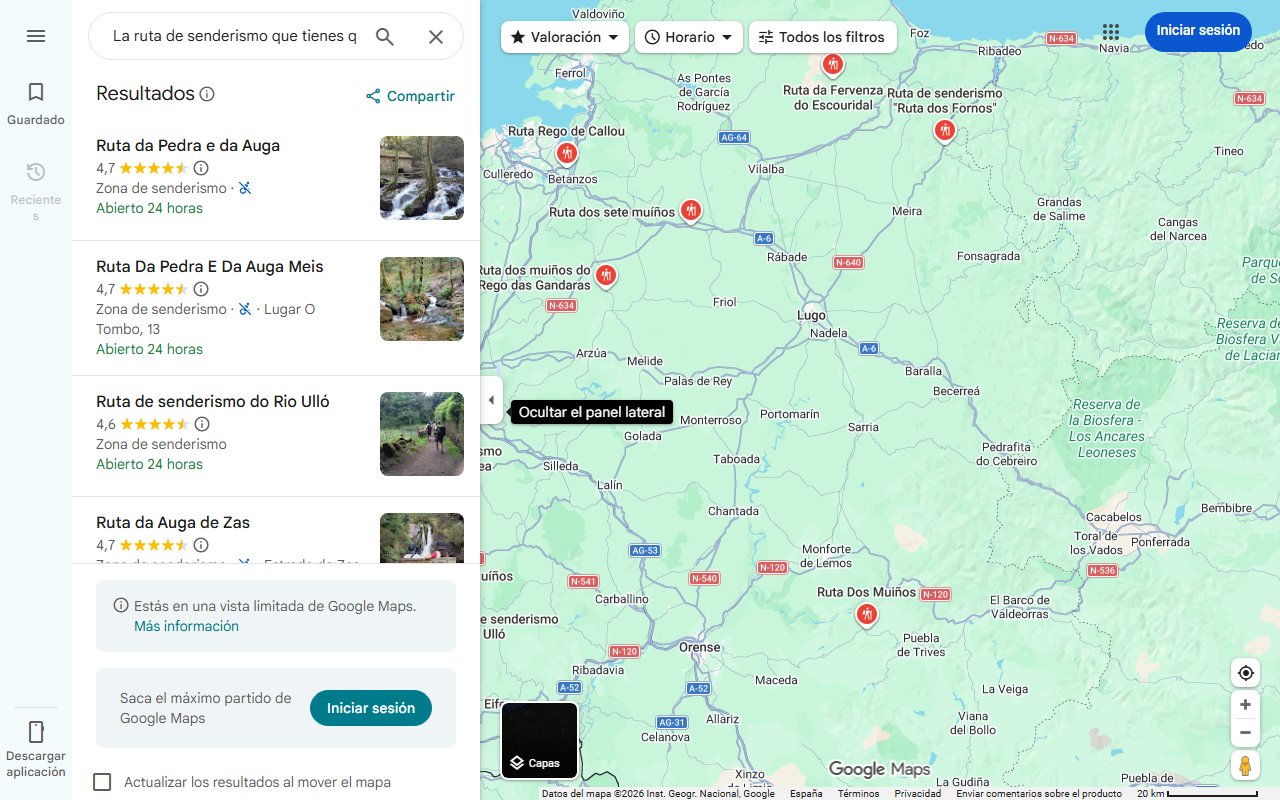 Mapa de La ruta de senderismo que tienes que hacer sí o sí en Galicia: un paseo hasta llegar a una cascada que cae entre cuarcitas a más de 20 metros de altura