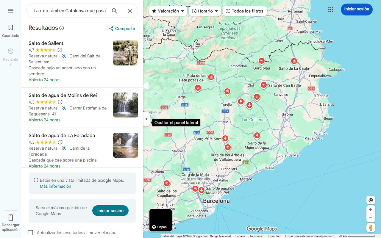 Mapa de La ruta fácil en Catalunya que pasa por espectaculares saltos de agua: un paisaje encantador