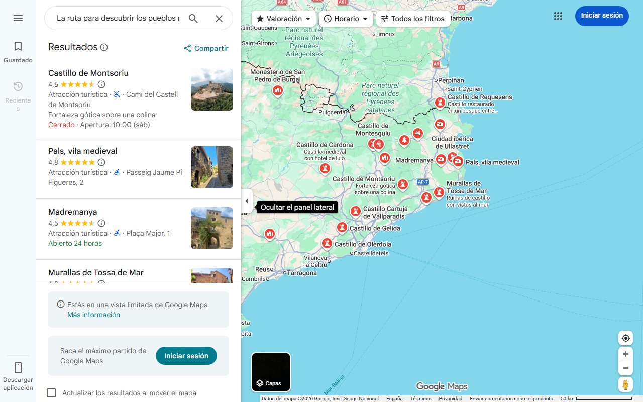 Mapa de La ruta para descubrir los pueblos medievales más bonitos de Cataluña