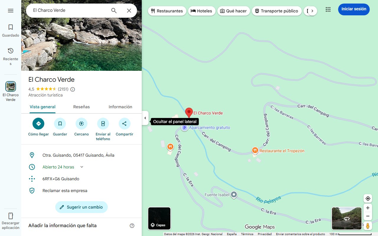 Mapa de La ruta secreta en la Sierra de Gredos, cerca de Madrid, para bañarte en jacuzzis naturales y pozos de otro mundo