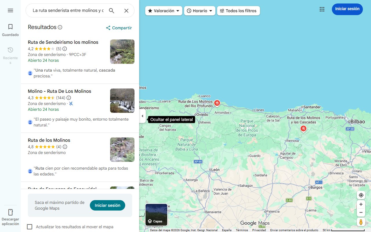 Mapa de La ruta senderista entre molinos y cascadas ideal para hacer con niños en una villa emblemática de Lugo