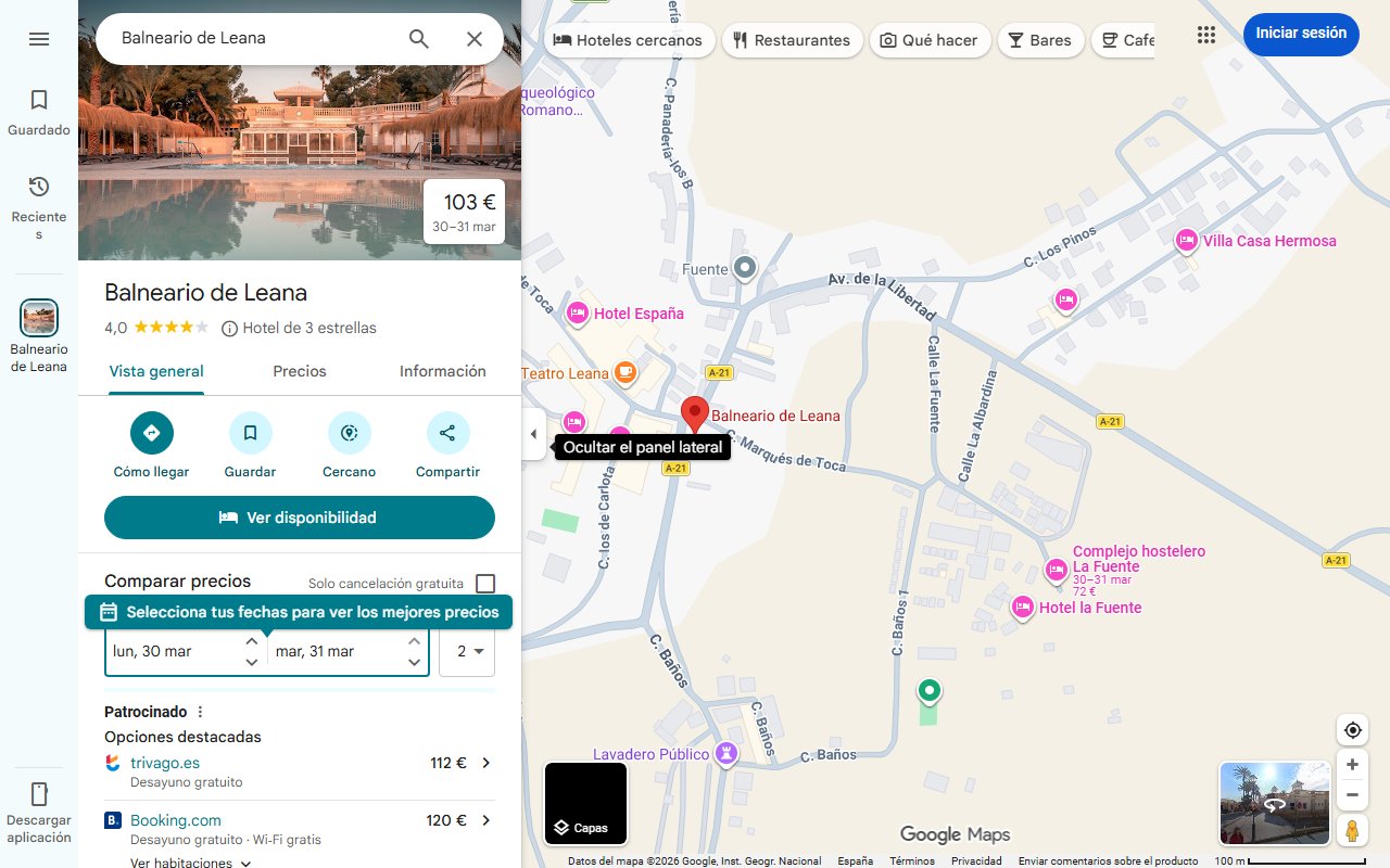 Mapa de La única playa termal de Europa está en este desierto español: aguas a 30 grados todo el año