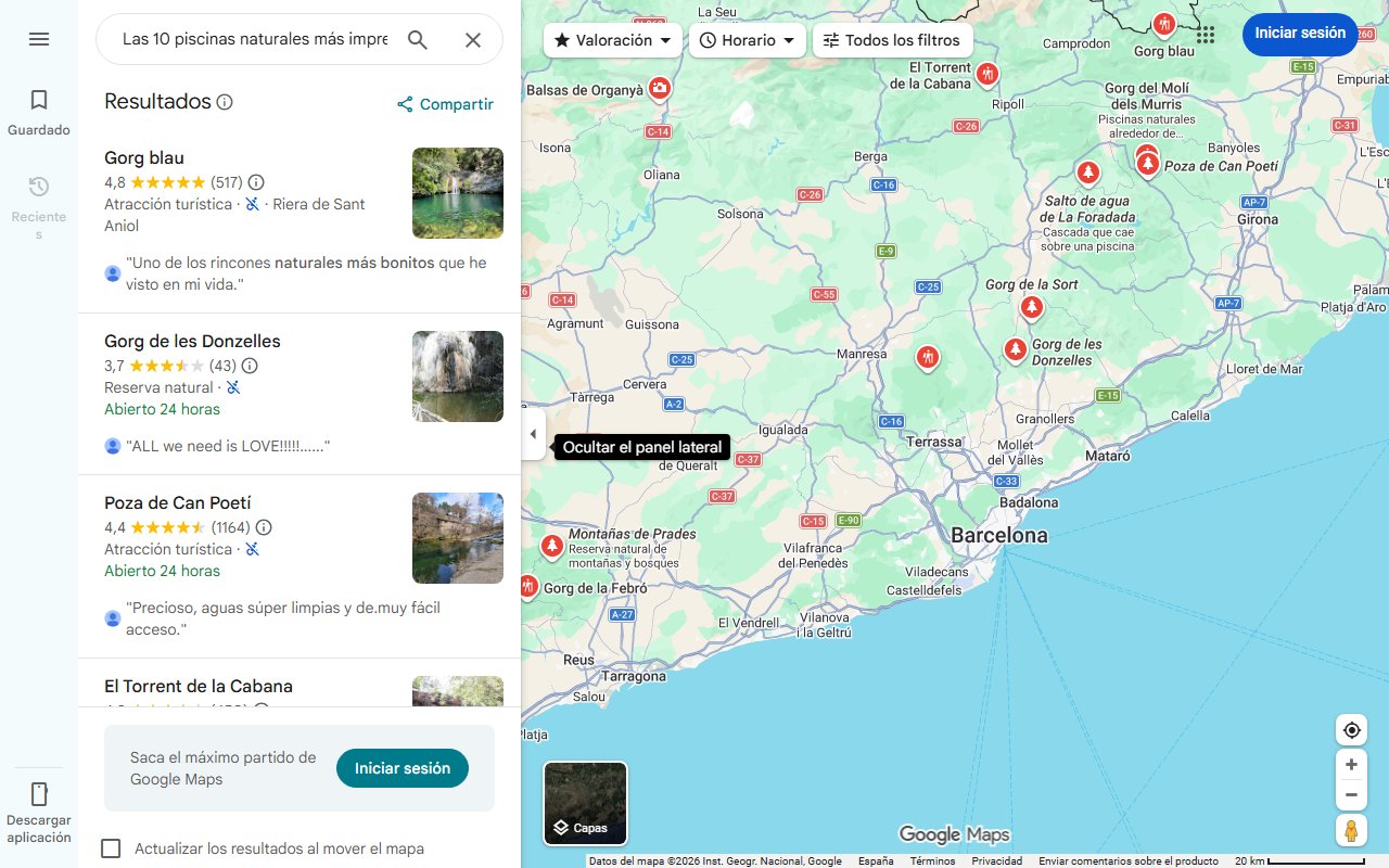 Mapa de Las 10 piscinas naturales más impresionantes de Catalunya
