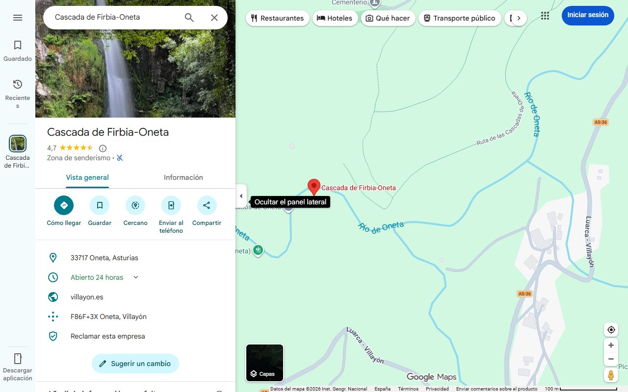 Mapa de Las cascadas secretas de Asturias que parecen sacadas de un cuento