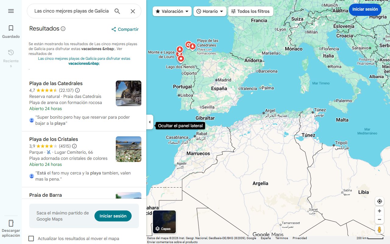 Mapa de Las cinco mejores playas de Galicia para disfrutar estas vacaciones