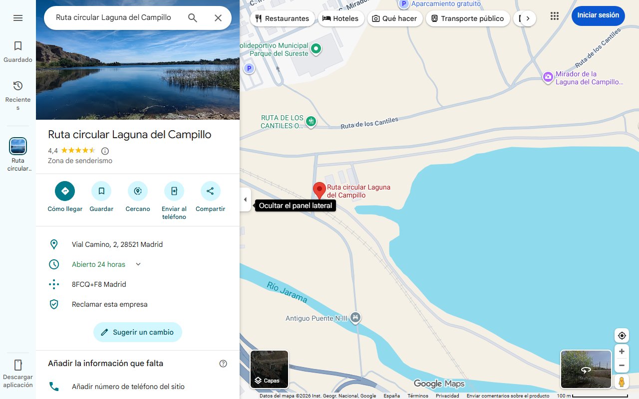 Mapa de Las dos rutas de senderismo en Madrid que terminan en una laguna de ensueño: dónde están y cómo llegar en coche o transporte público