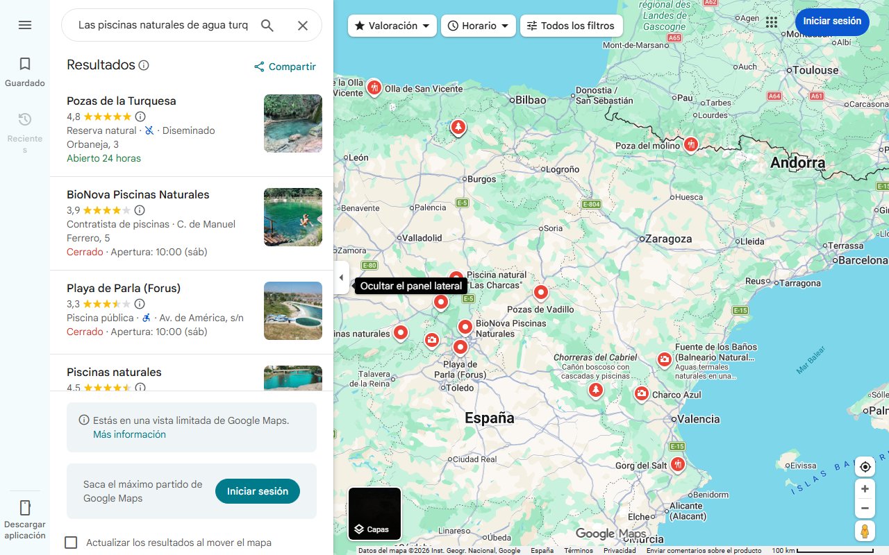 Mapa de Las piscinas naturales de agua turquesa que son una auténtica joya: en un precioso pueblo y a los pies de un puente