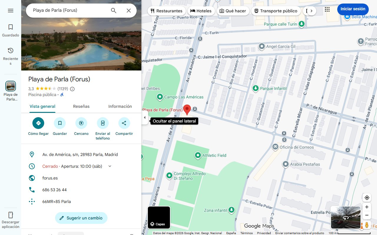 Mapa de Las piscinas naturales de aguas turquesas y cristalinas que se encuentran a un salto de Huelva: 