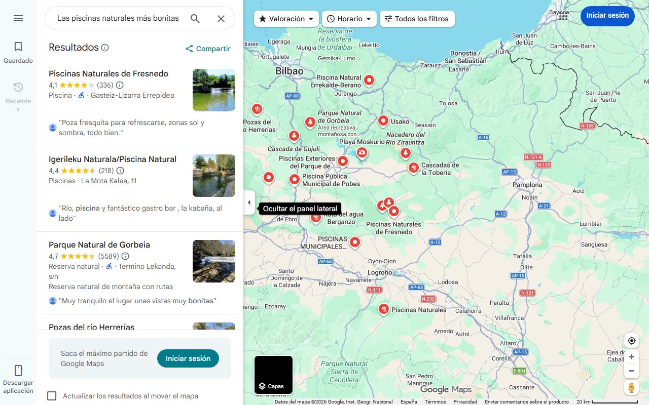 Mapa de Las piscinas naturales más bonitas de Álava: un paraíso del agua para disfrutar en verano
