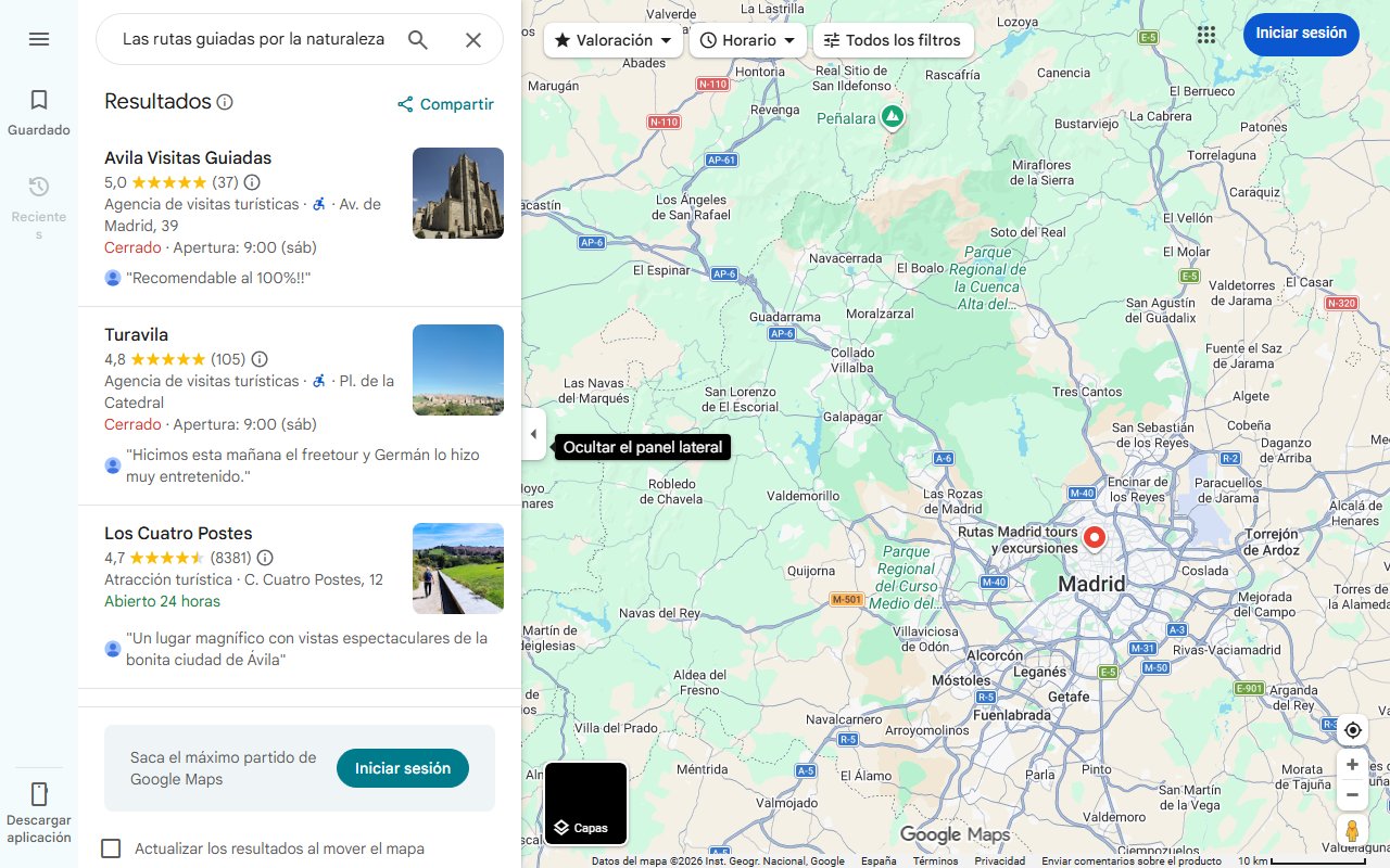 Mapa de Las rutas guiadas por la naturaleza invitan a descubrir cuatro espacios de Ávila