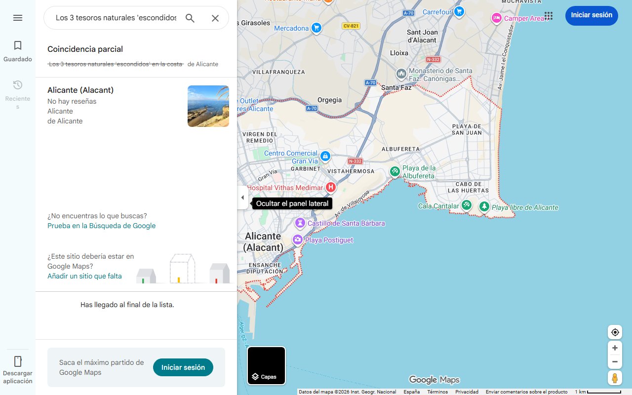 Mapa de Los 3 tesoros naturales 'escondidos' en la costa de Alicante: aguas turquesa y fondos marinos espectaculares