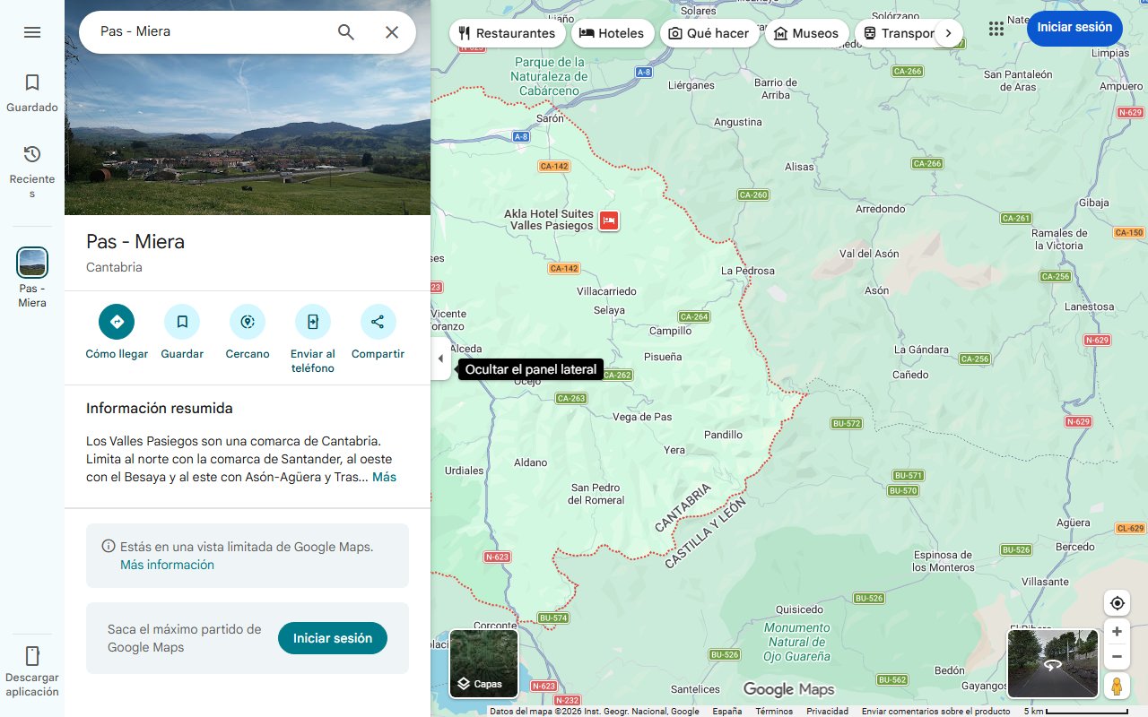 Mapa de Los pueblos más bonitos en los valles pasiegos: ruta por la zona más auténtica de Cantabria