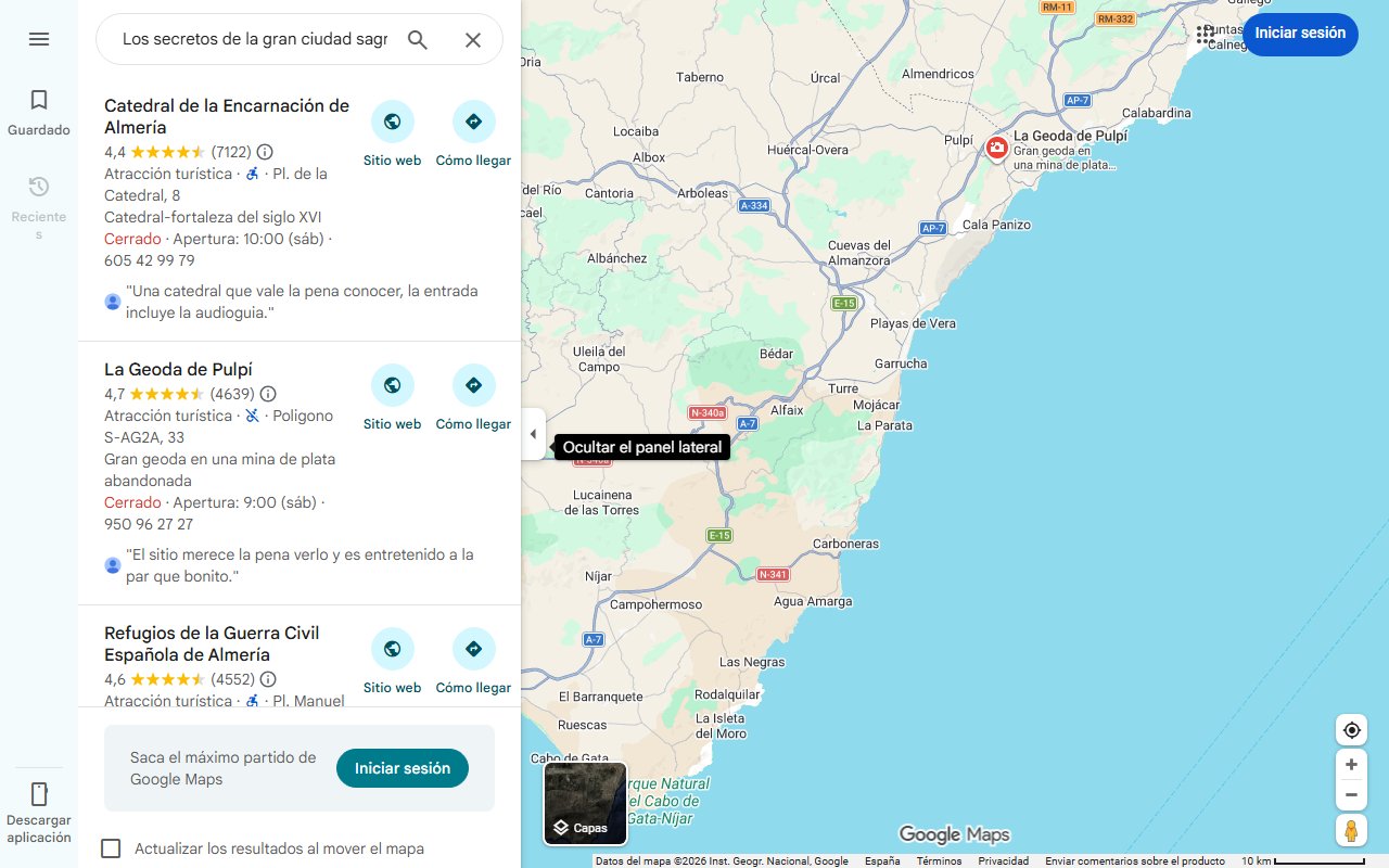 Mapa de Los secretos de la gran ciudad sagrada de Almería: es la más antigua de la Península Ibérica