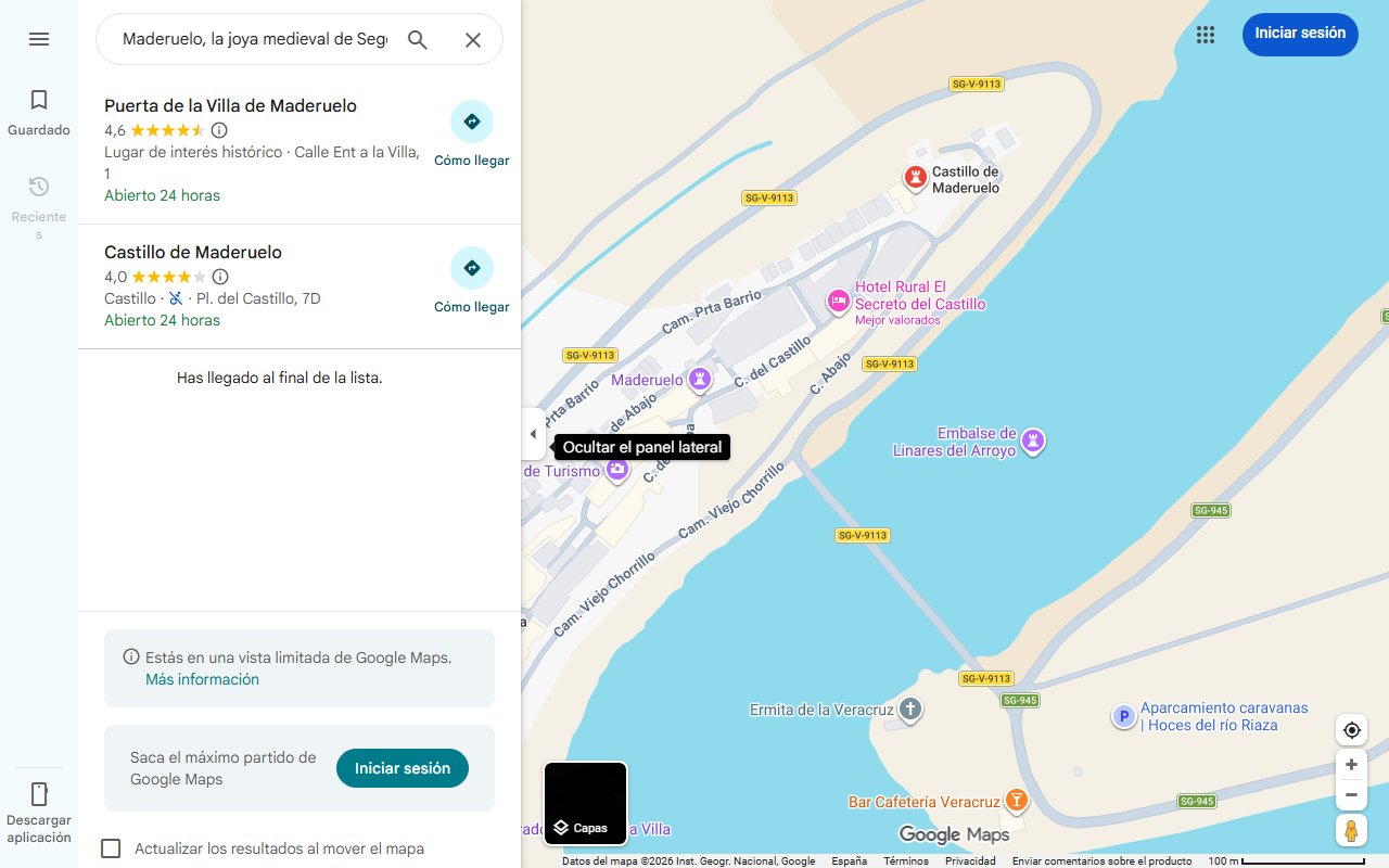 Mapa de Maderuelo, la joya medieval de Segovia