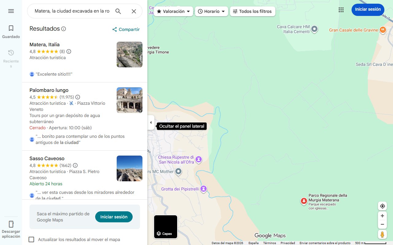 Mapa de Matera, la ciudad excavada en la roca que es Patrimonio Mundial - Turium