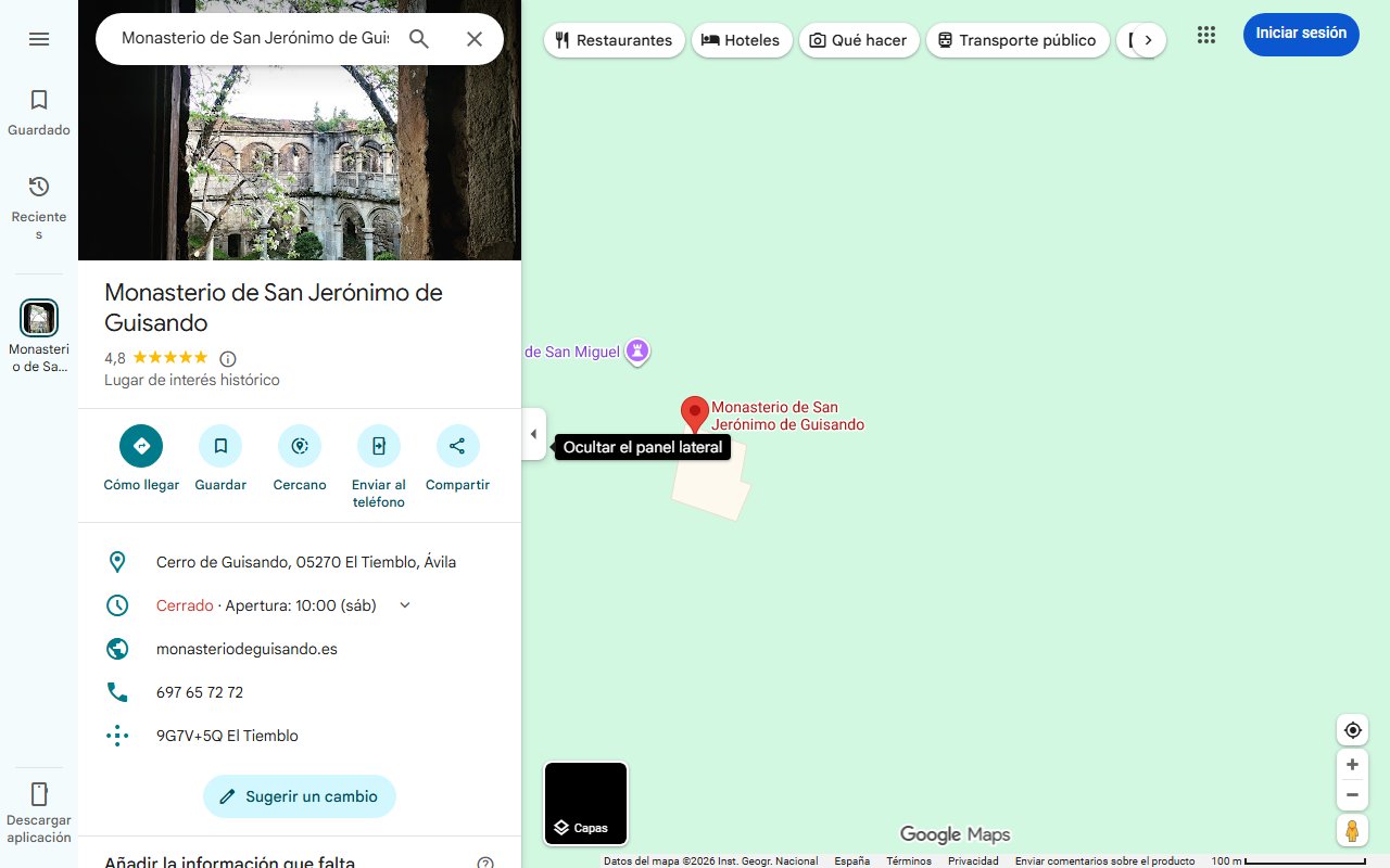 Mapa de Monasterio de Guisando on Instagram: 