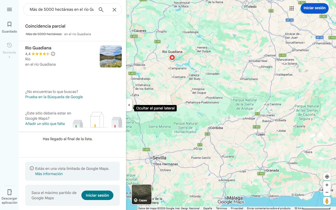 Mapa de Más de 5000 hectáreas en el río Guadiana: el embalse extremeño que tiene la primera playa interior con Bandera Azul de España