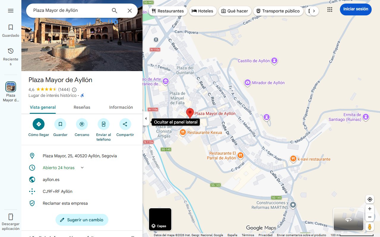 Mapa de Ni Ayllón ni Pedraza: descubre uno de los pueblos con más encanto de Segovia