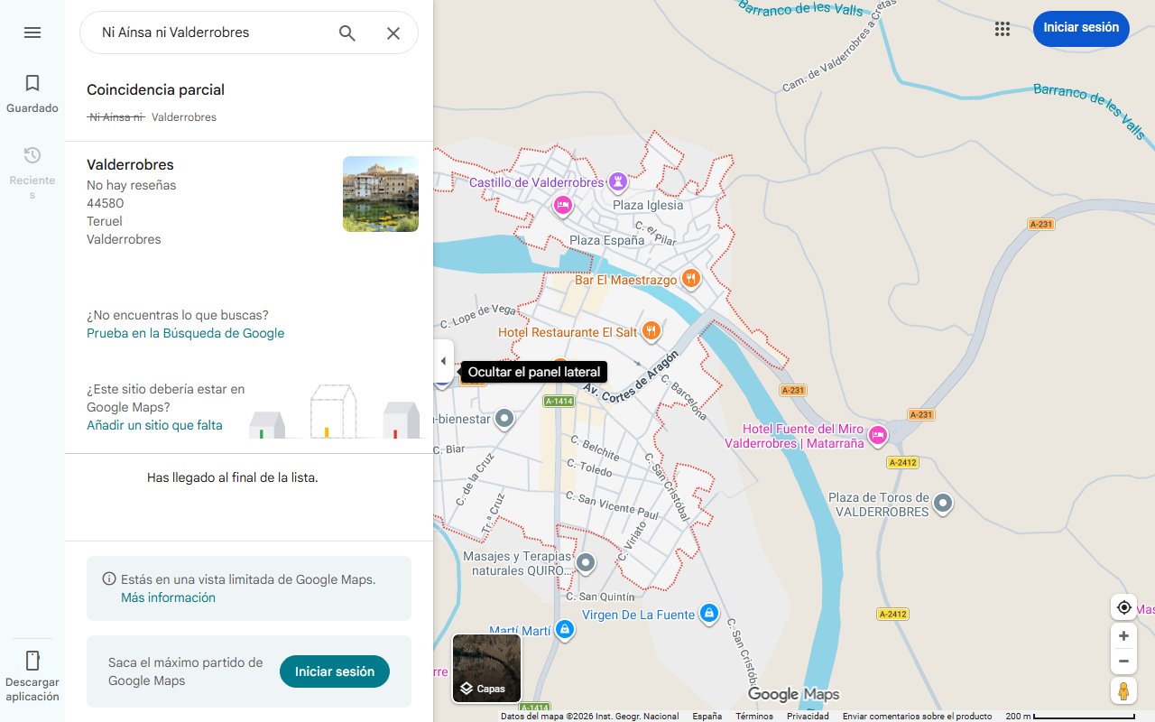 Mapa de Ni Aínsa ni Valderrobres: el pueblo aragonés elegido como una 'joya oculta'