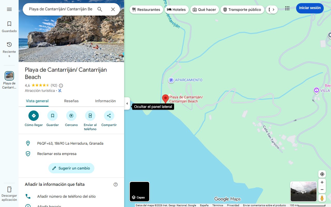 Mapa de Ni Calahonda ni La Herradura: la playa oculta de Granada en un paisaje casi virgen