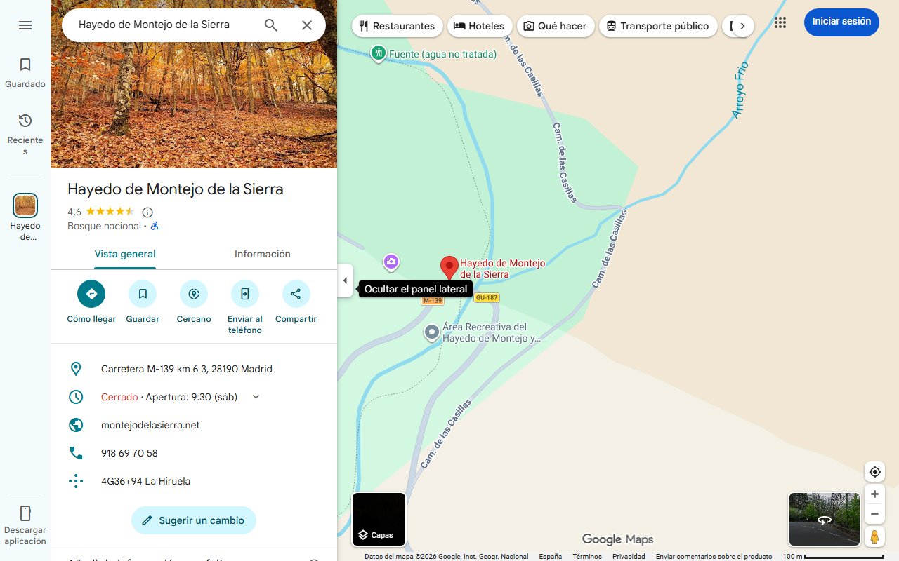 Mapa de Ni el Hayedo de Montejo ni la Sierra de Guadarrama: el sendero de Madrid con puentes y molinos medievales