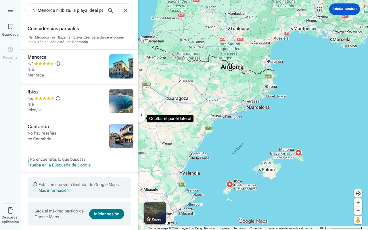 Mapa de Ni Menorca ni Ibiza, la playa ideal para darse el primer chapuzón del año está en Cantabria