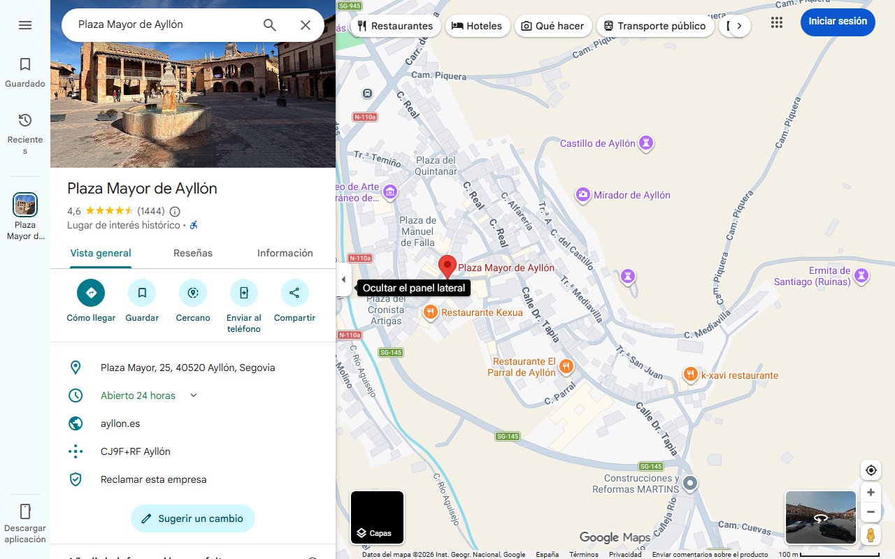 Mapa de Ni Pedraza ni Ayllón: el pueblo de Segovia que albergó tres culturas distintas y conserva un castillo medieval