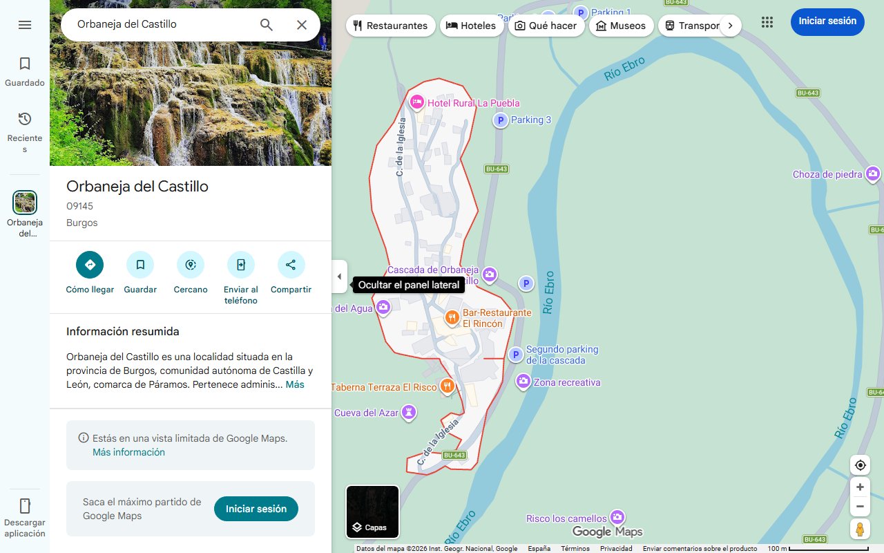 Mapa de No es Orbaneja del Castillo: 