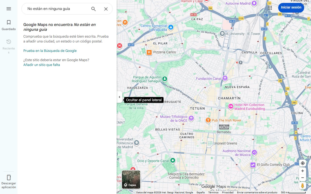 Mapa de No están en ninguna guía: los 6 secretos de Madrid que sólo conoce un madrileño, pero los turistas no