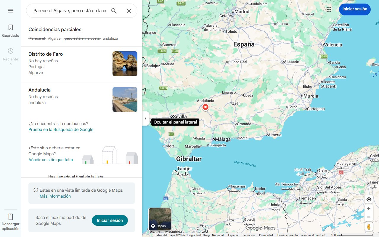 Mapa de Parece el Algarve, pero está en la costa andaluza: esta playa sin masificar enamora a los sevillanos