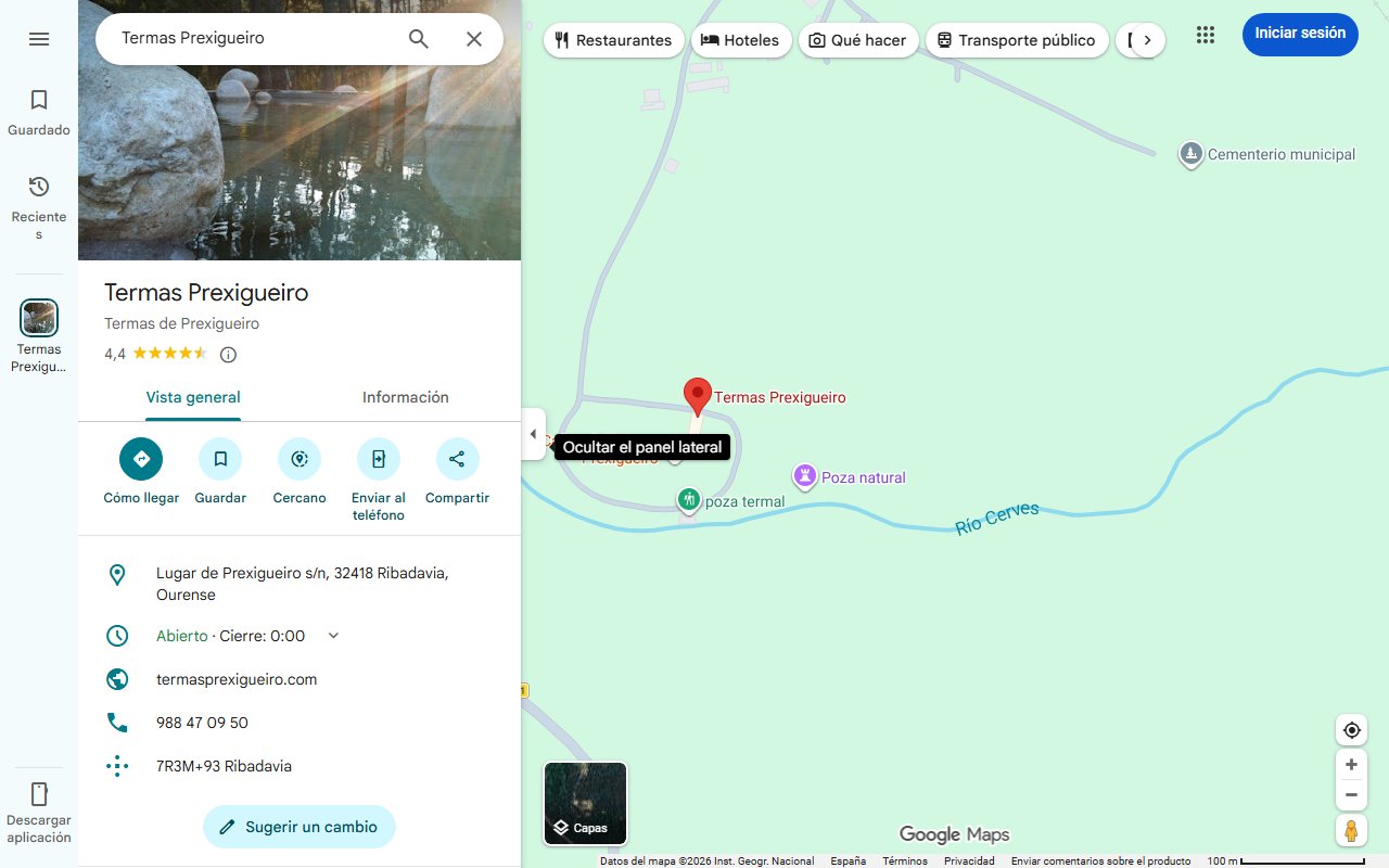 Mapa de Parece Japón pero está en Galicia: el paraíso termal al aire libre que te trasportará al país asiático en una experiencia única