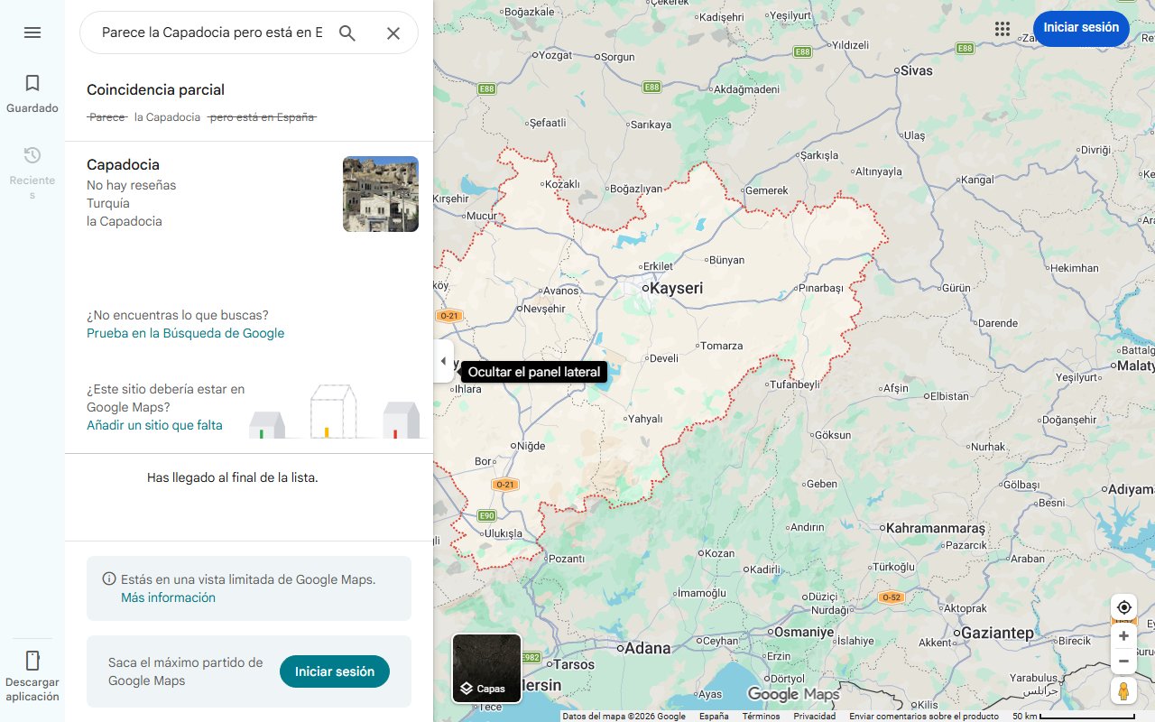 Mapa de Parece la Capadocia, pero está en España