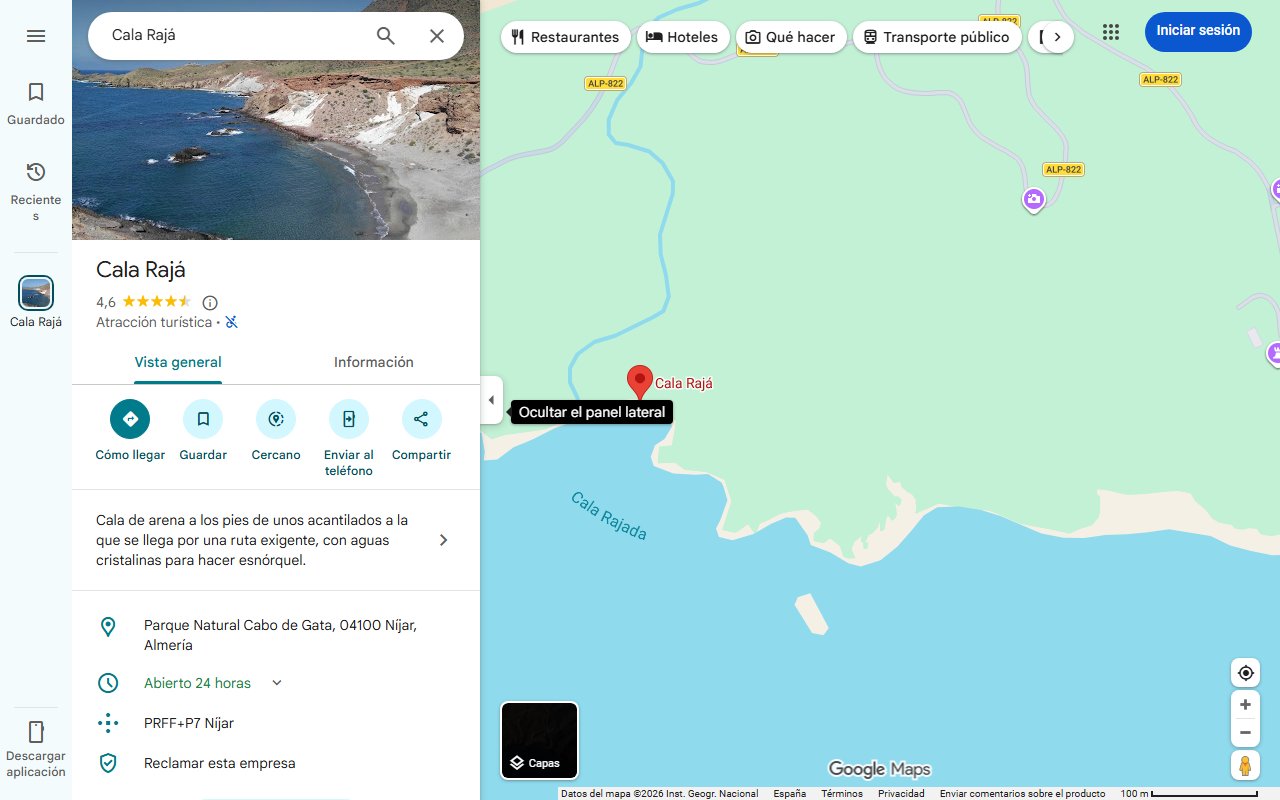 Mapa de Parece una playa virgen del Caribe pero está en Almería y es una joya: paisaje natural y aguas cristalinas