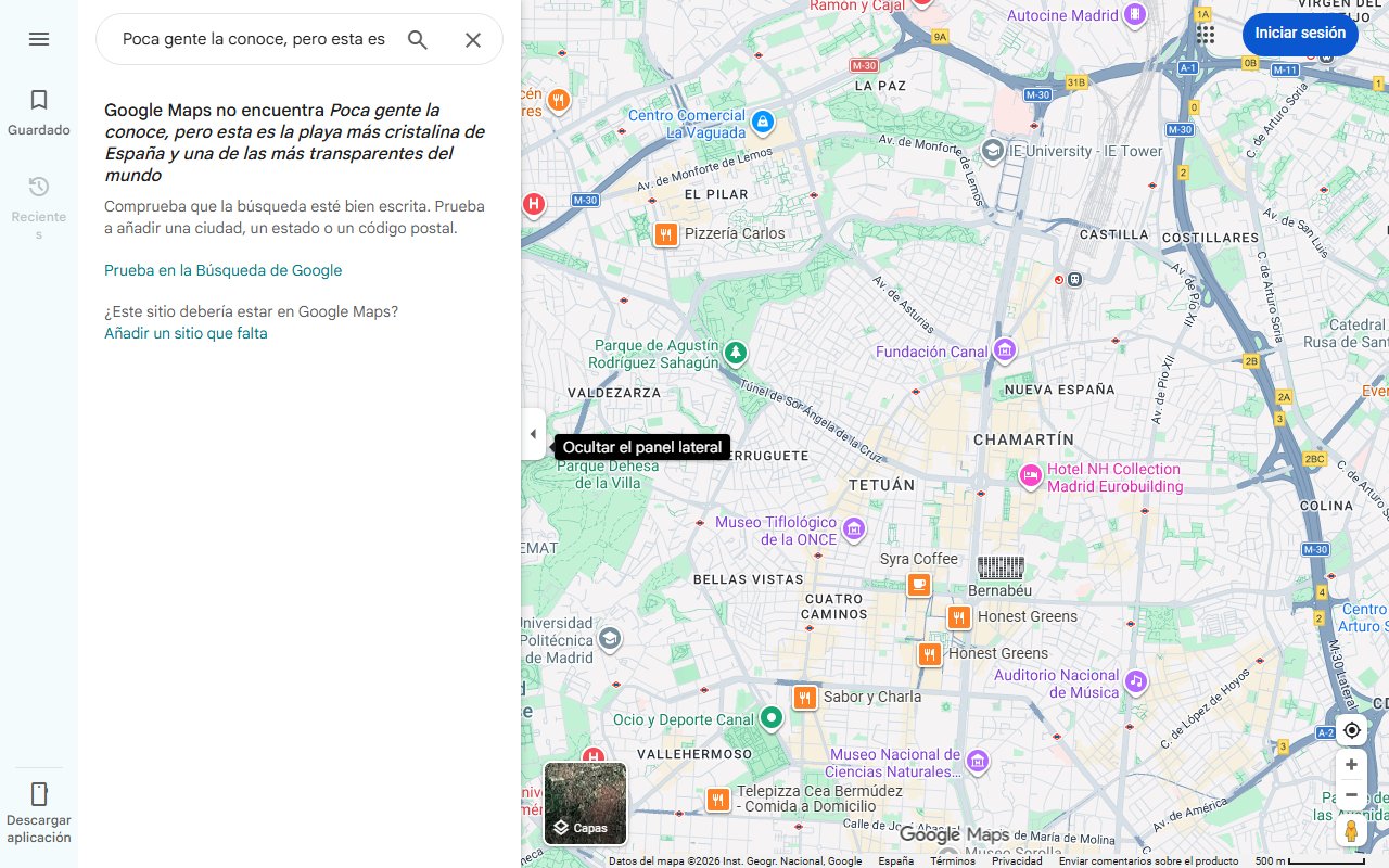 Mapa de Poca gente la conoce, pero esta es la playa más cristalina de España y una de las más transparentes del mundo
