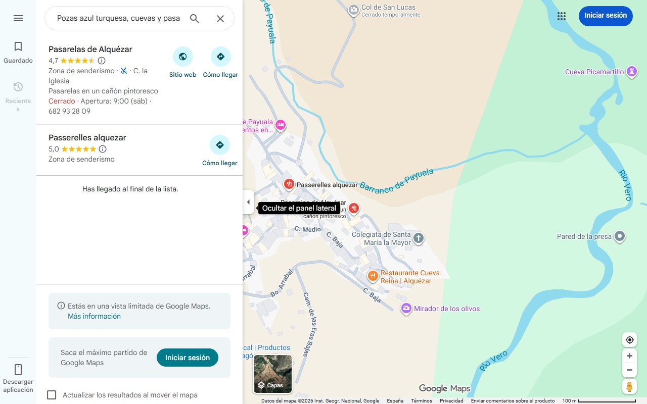 Mapa de Pozas azul turquesa, cuevas y pasarelas colgantes: así es la ruta de senderismo más espectacular de Aragón