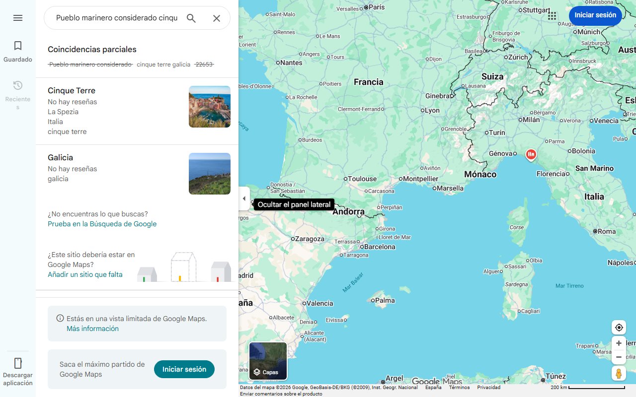 Mapa de Pueblo marinero considerado cinque terre galicia 22653