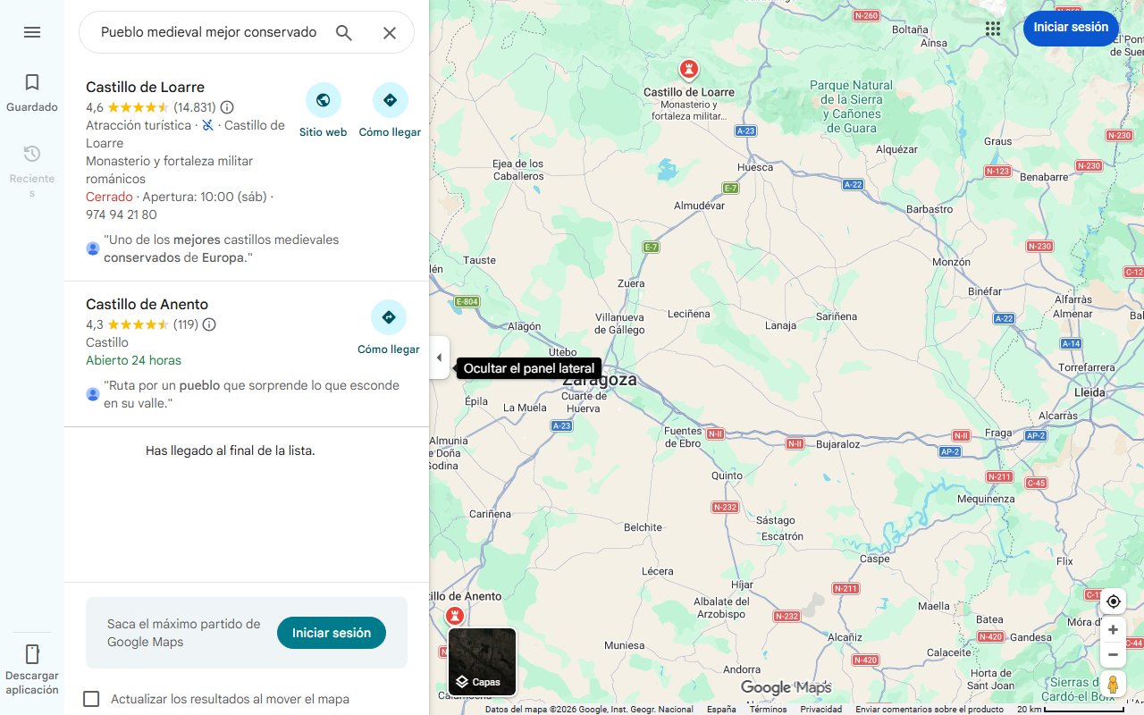 Mapa de Pueblo medieval mejor conservado europa esta aragon 22576