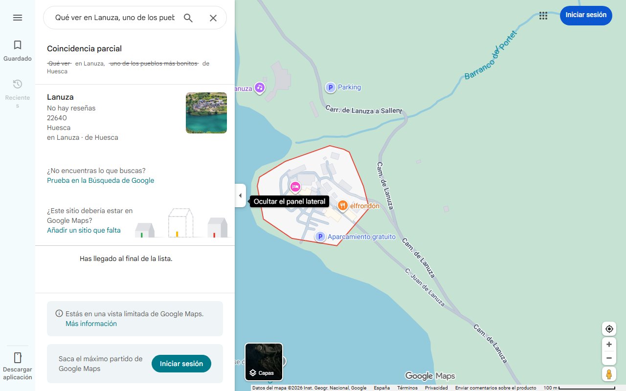 Mapa de Qué ver en Lanuza, uno de los pueblos más bonitos de Huesca